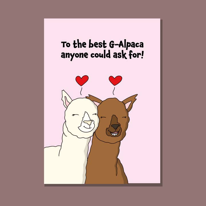 Tarjeta de Alpaca Galentines Day A6 para venta al por mayor de BeckiLamby