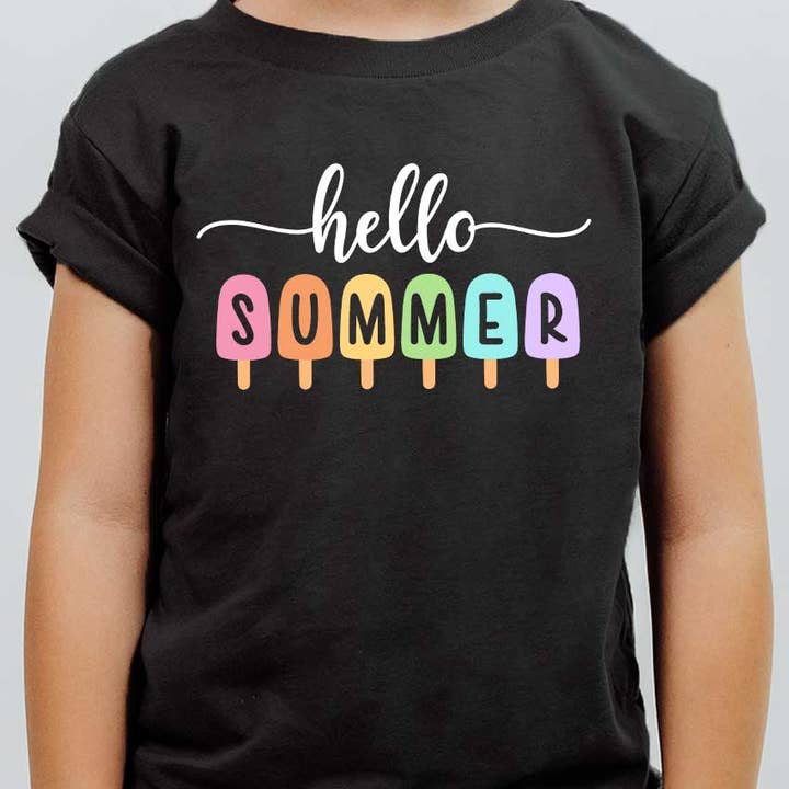 Hello Summer Popsicle Kids Graphic Tee and other Purchase Wholesale popsicle sleeves. Free Returns & Net 60 Terms on Faire trending on Faire.