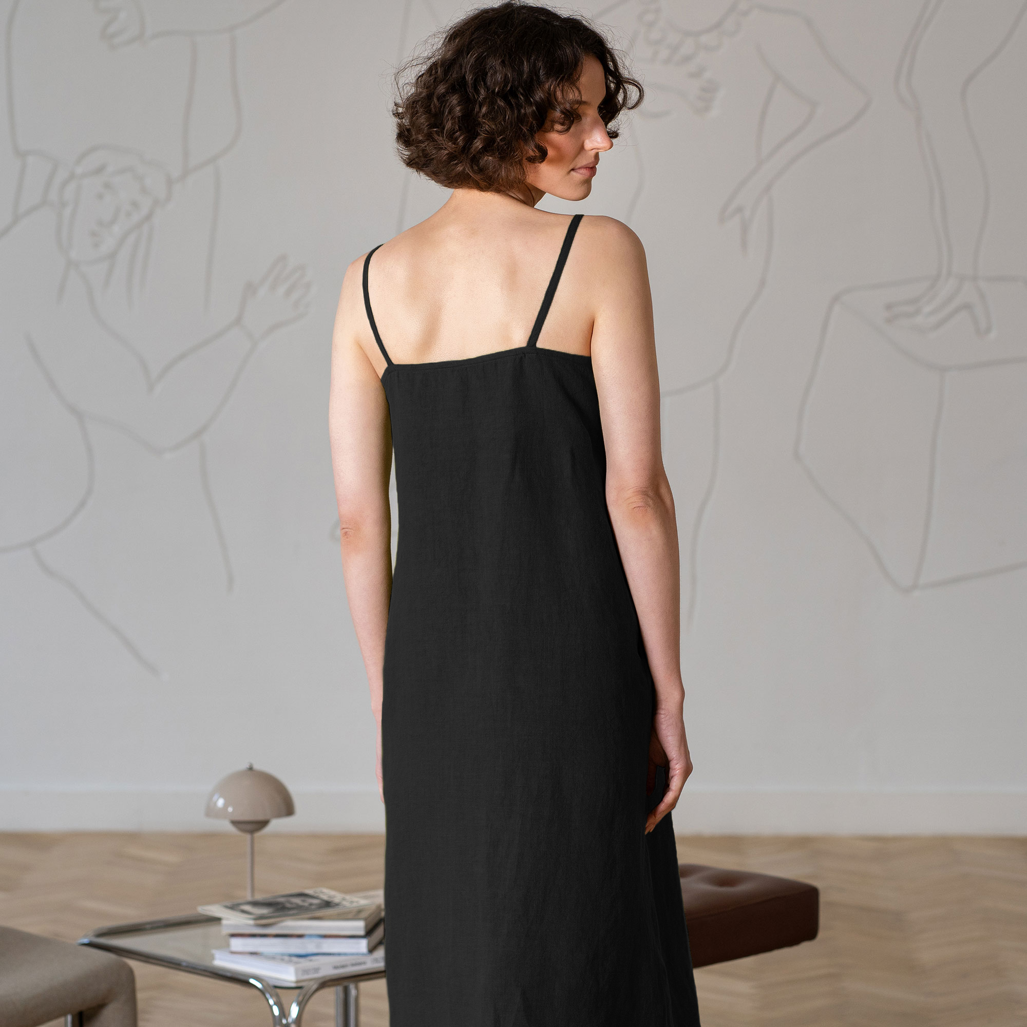 menique - Wholesale Dress - Women's - Linen Button Down Dress Hope - Casual Slip Dress1