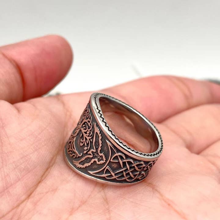 Mio Queena - Wholesale Signet Ring - Viking Celtic Knot Tree of Life Stainless Steel Ring - MJ/MR2