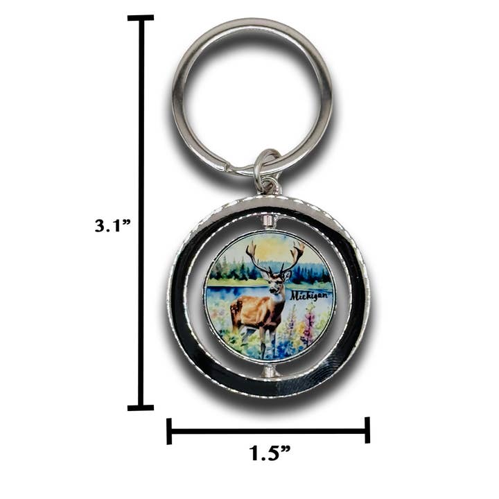 Token Atelier - Wholesale Keychain - Unisex - Michigan Deer Inspired Spinner Keychain1