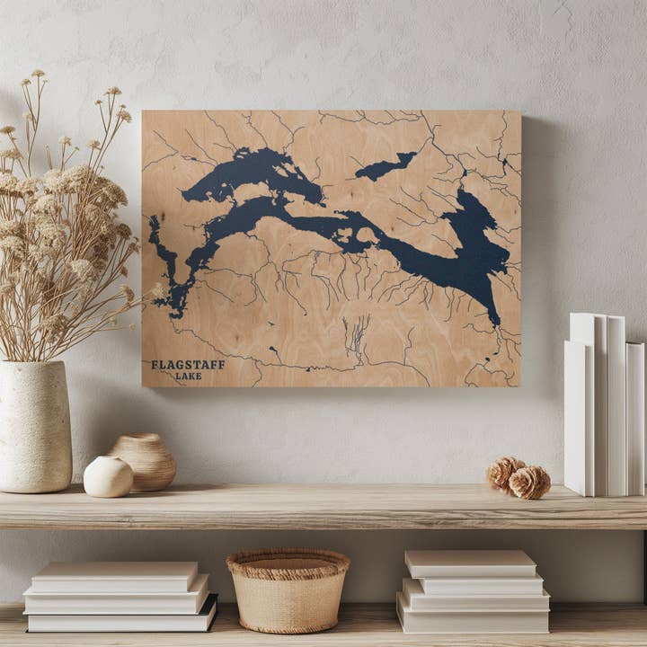 Carte personnalisée du lac Flagstaff Maine pour la vente par Benoit's Design Co.