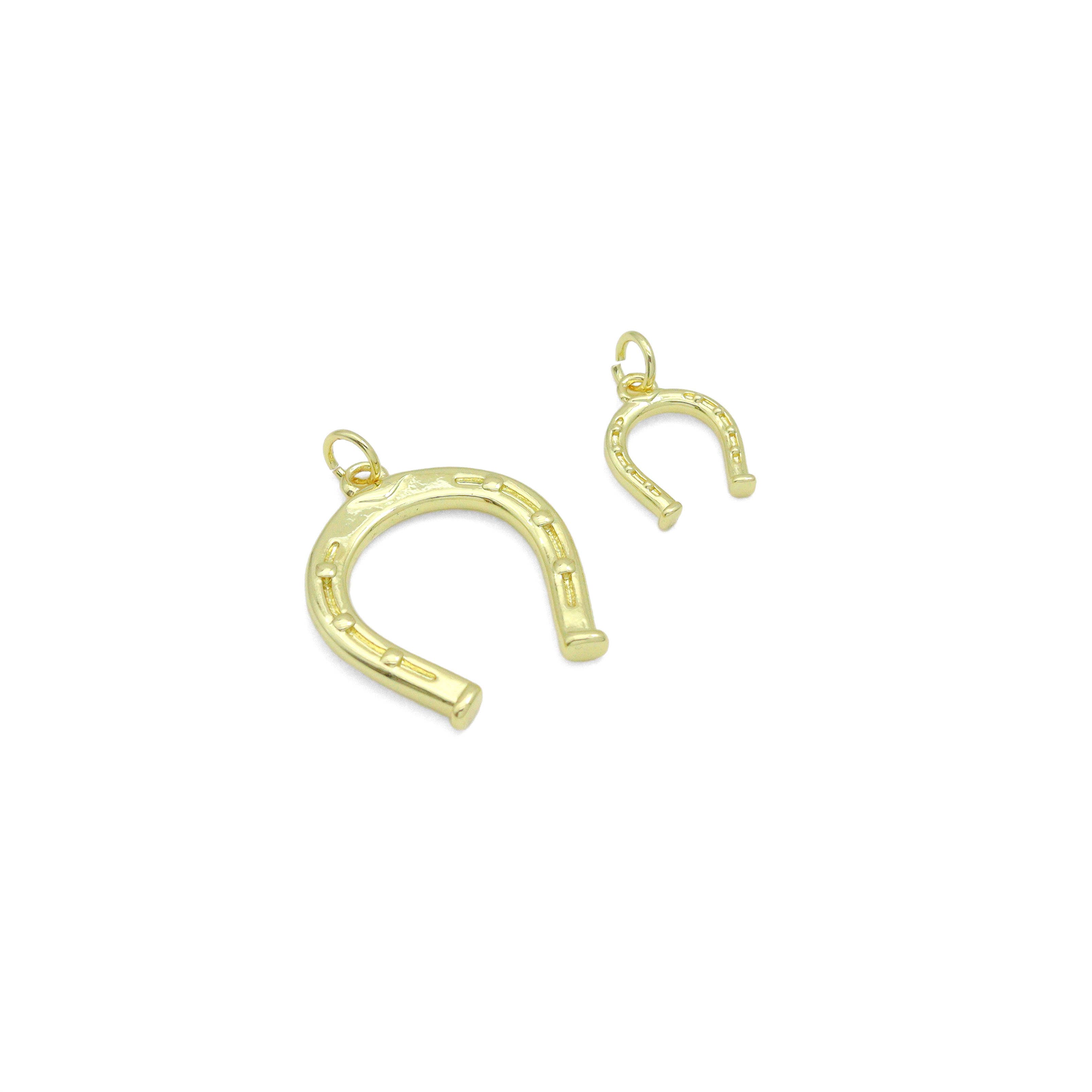 BestBeads&Beyond - Wholesale Individual Charm/Pendant - 18K Gold Lucky Horse Shoe Shape Pendant/Charm, Z1310