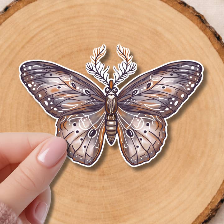 Luna Moth Vinyl Sticker Symbol of Transformation 2 inch 3 inch or 4 inch for wholesale by Doroh's Kindred Soul and Sage