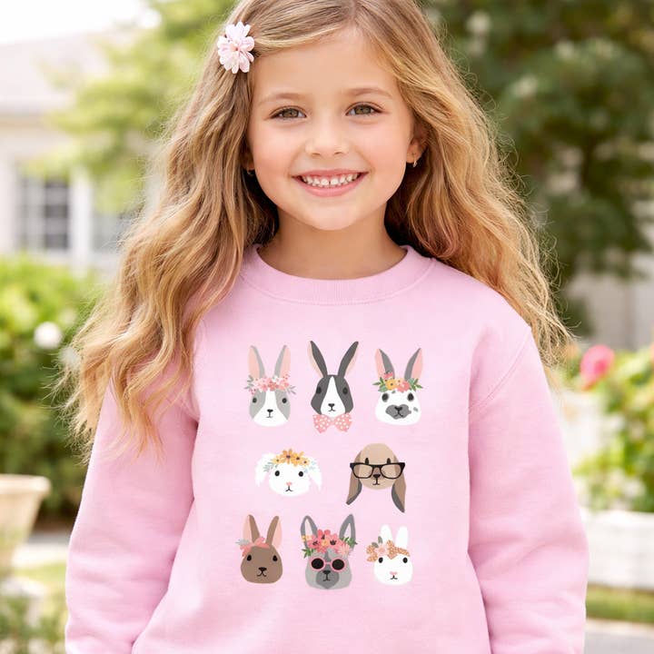 Sweatshirt de Pâques pour filles – Pull de printemps rose pour la vente par Holland Ave Clothing