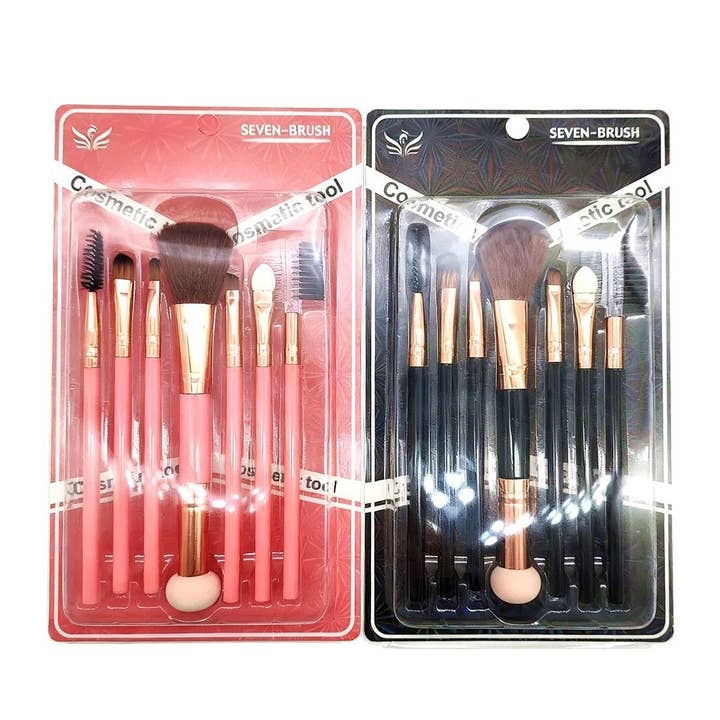 12pk 7 Brush Set Makeup Cosmatic Tools for wholesale by Diacly