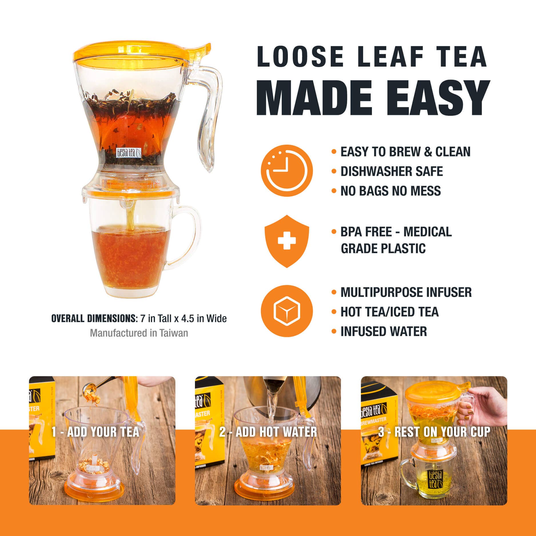 Tiesta Tea Company (loose leaf teas & accessories) - Wholesale Tea Strainer/Infuser - Brewmaster - Loose Leaf Tea Infuser (6 Pack)1