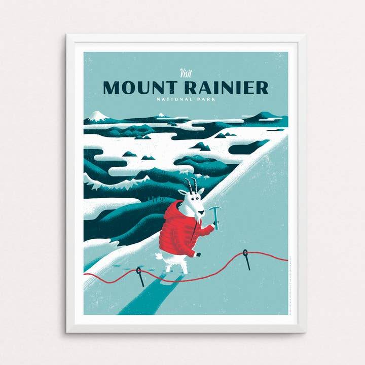 Serigrafia del Parco Nazionale Mount Rainier per la vendita all'ingrosso da parte di Factory 43