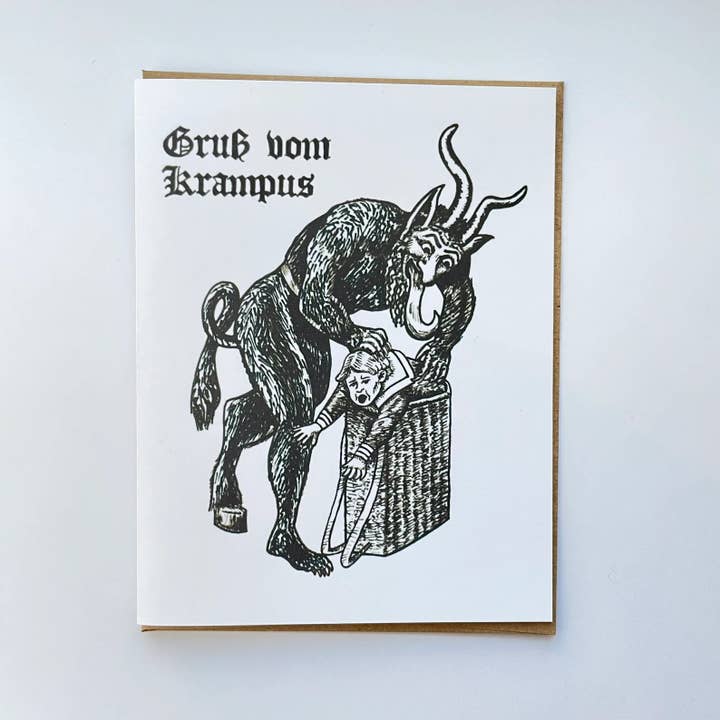 Gruss vom Krampus - Hand Lettered Holiday Card for wholesale by Henson Handmade