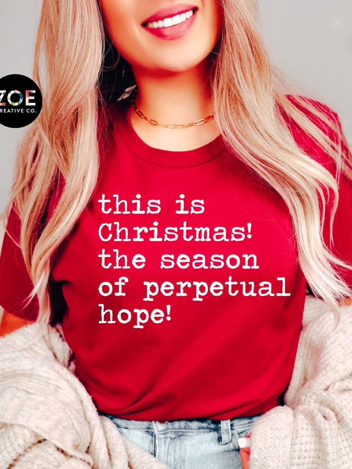Zoe Creative Co - Vente Sweat-shirt à imprimés – femme - Chemise « This Is Christmas Perpetual Hope » pour femme et homme8