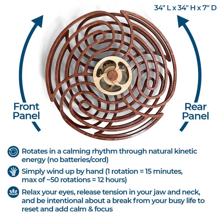 Mindsight - Wholesale Dimensionele/3D-muurkunst - Handgemaakte kinetische wanddecoratie - Wind Up to Power3