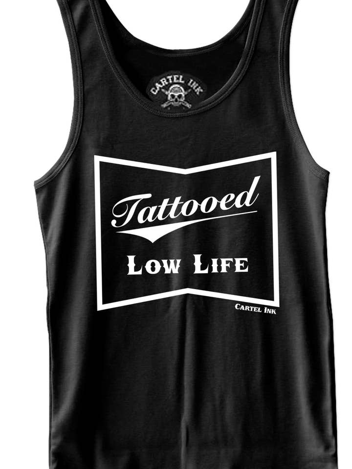 Black White 5208-Tattooed Low Life Men's Tank Top for wholesale on Faire0