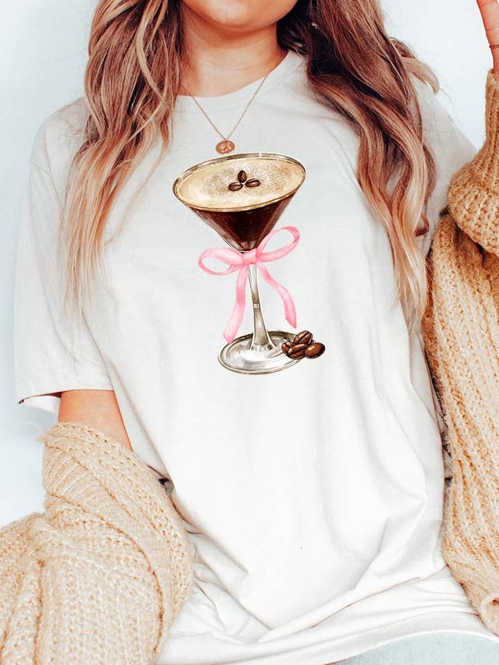 Espresso Martini Graphic Tee for wholesale by Pink Irene Wholesale