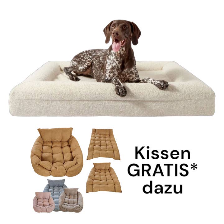 Lit pour chien Barklay L avec matelas en mousse viscoélastique et housse en bouclé lavable pour la vente par BennyBurton (Walk-Buddy Hundezubehör)