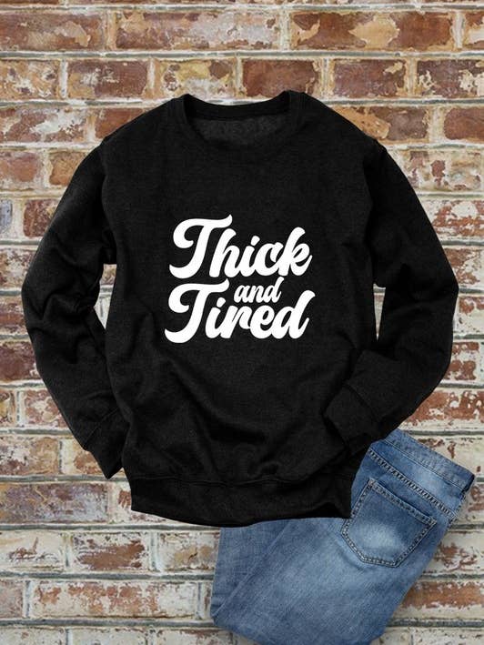 Thick and Tired, Unisex Crewneck Fleece Sweatshirts for wholesale by Top Avenue
