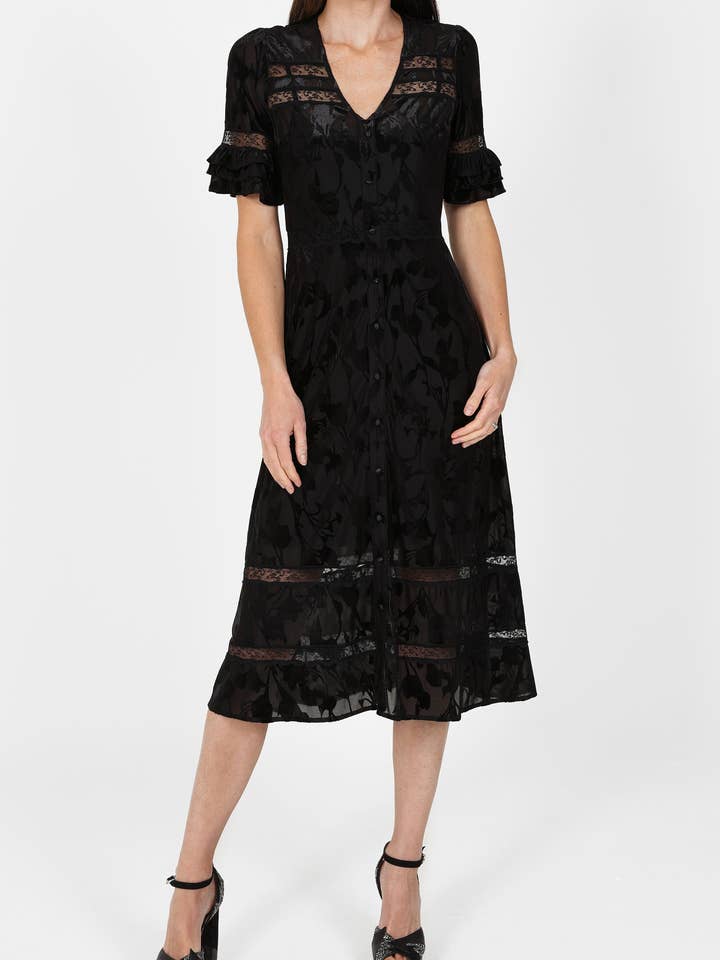 London Midi Dress in Black for wholesale by SIRENS