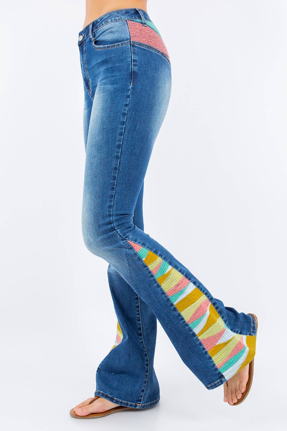 WISTERIA LANE - Wholesale Jeans - Women's - SUNRISE EMBROIDERY BOOTCUT BELLBOTTOM JEANS - 2345 9