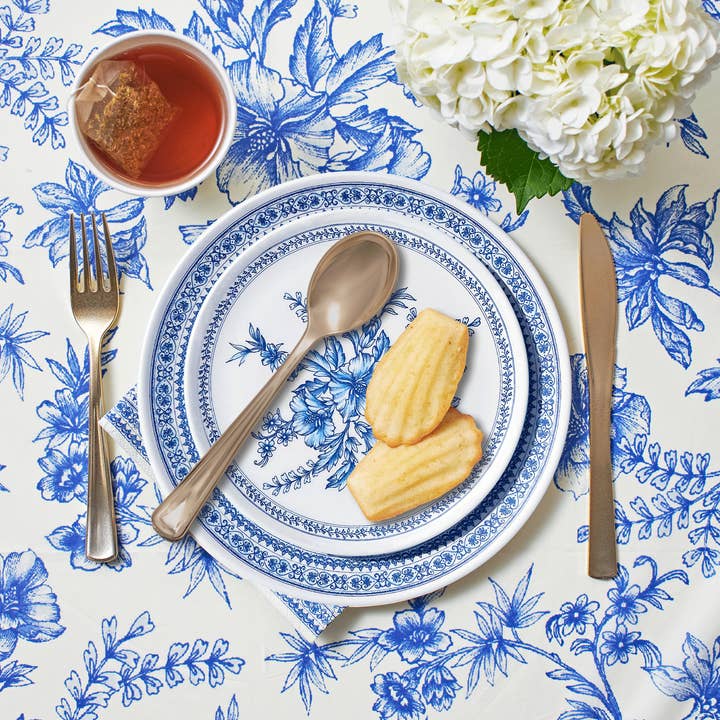 Coterie Party Supplies - Wholesale Salad Plate - Bamboo Blue Toile Small Plates (Pack of 4)1