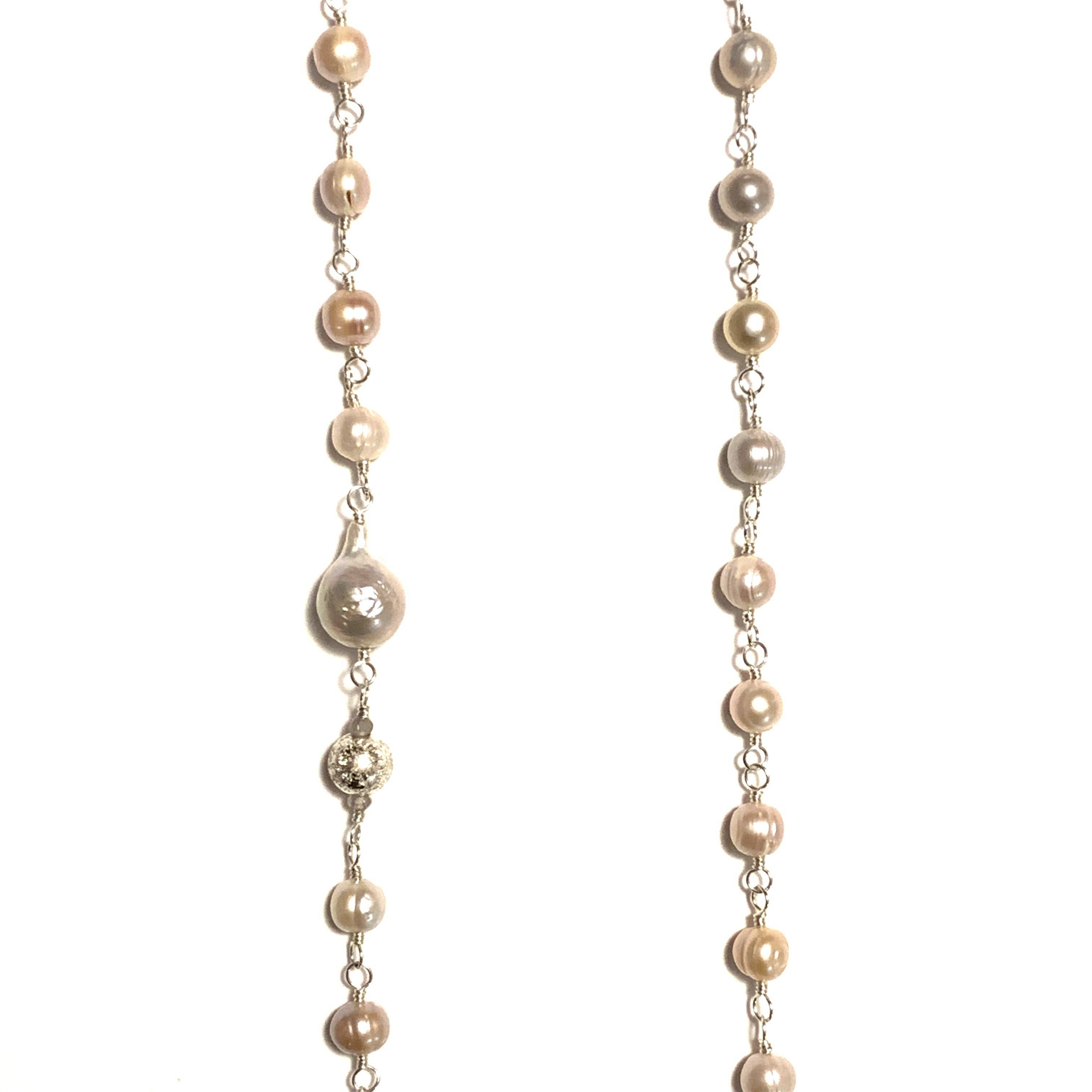 Solid Design Studios - Wholesale Beaded/Pearl Necklace - Peach Baroque Pearl, Ultra Baroque Pearl & Sterling Silver Infinity Necklace3