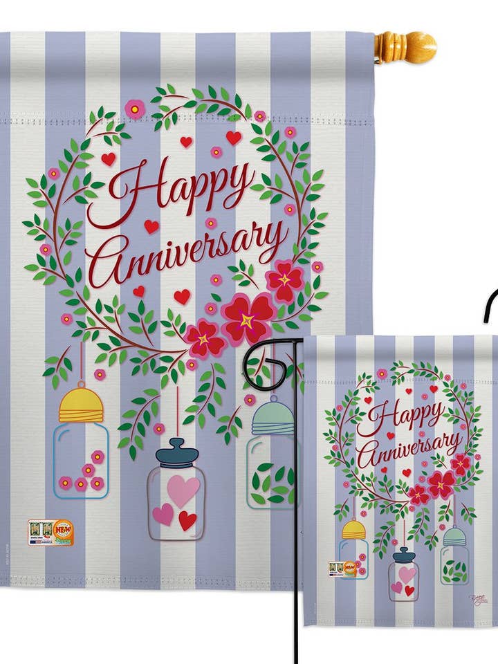 Happy Anniversary Celebration Party Decor Vlag voor wholesale door Two Group Flag Co