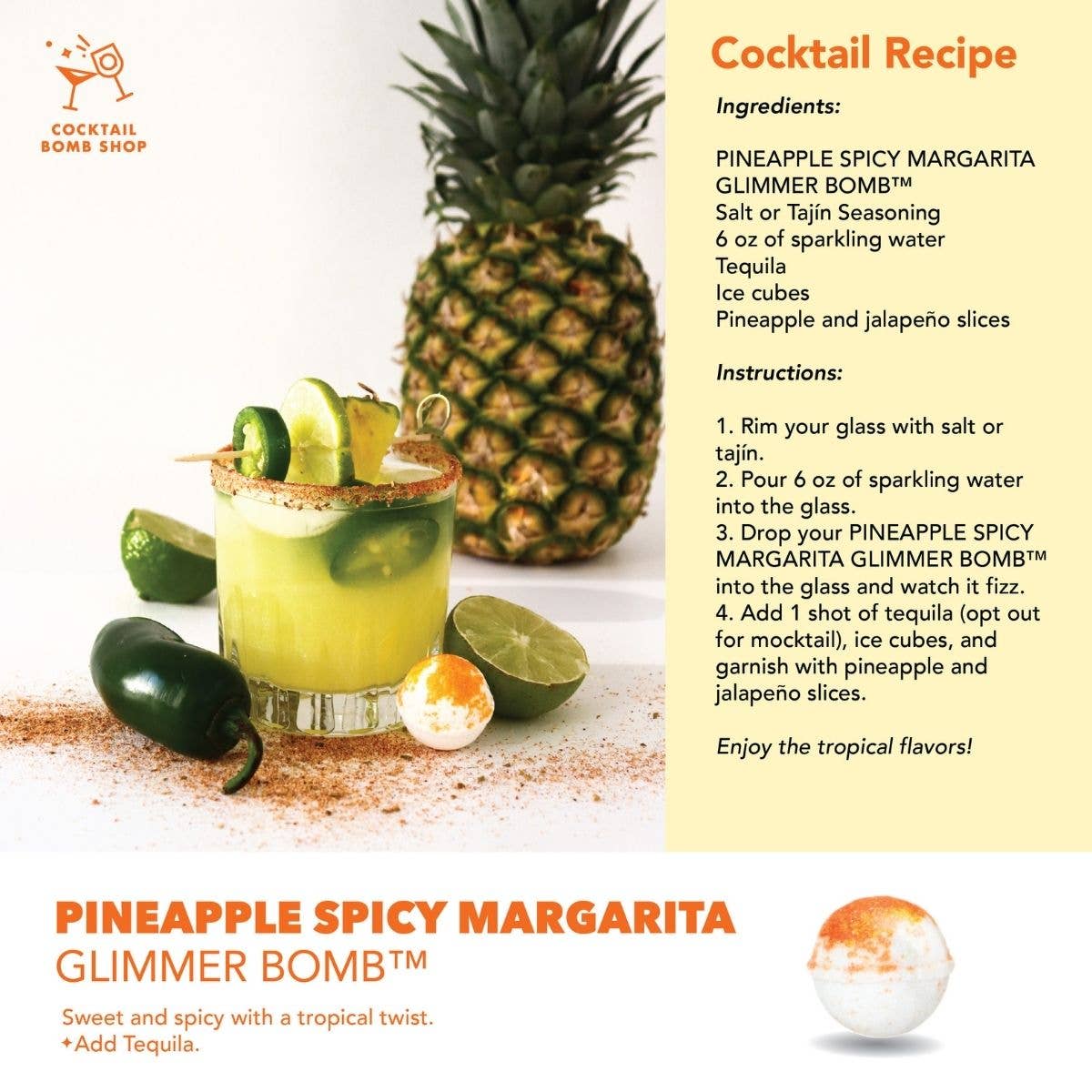 Cocktail Bomb Shop - Wholesale Cocktail Mix/Syrup - PINEAPPLE SPICY MARGARITA - COCKTAIL BOMB1