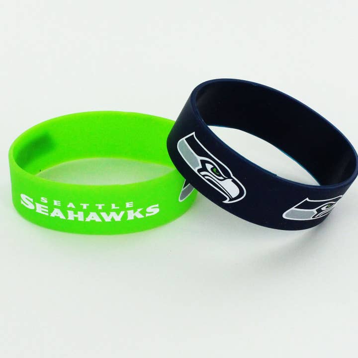 Bracelet large des Seahawks de Seattle de la NFL, paquet de 2 pour la vente par Aminco USA