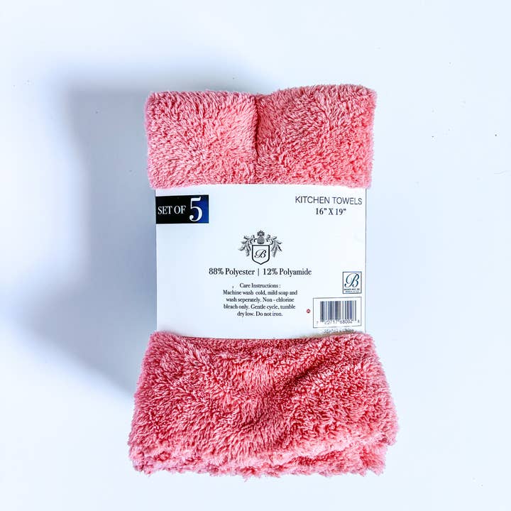 Broder MFG. INC. - Wholesale Tea Towel - Fluffy Microfiber Kitchen Towels – 5 Pack (16” x 19”)4