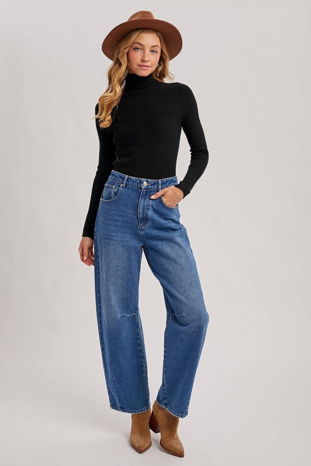 Bluivy - Wholesale Knit Sweater - Women's - WHOLEGARMENT MOCK NECK RIBBED KNIT SWEATER6