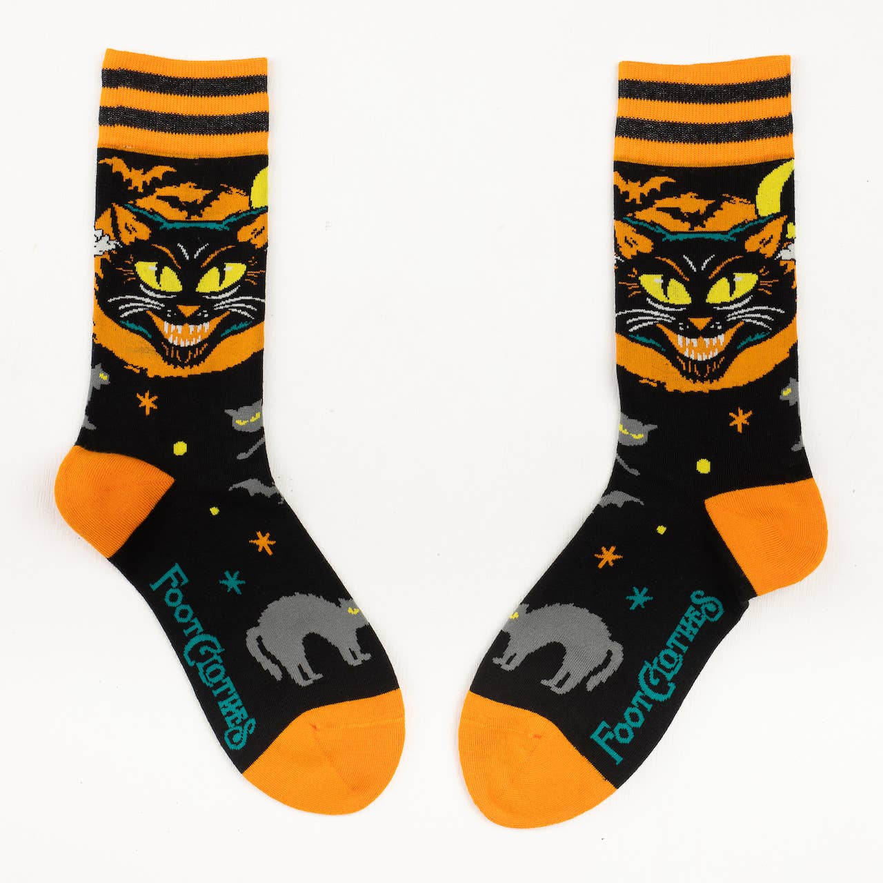 FootClothes LLC - Vente Chaussettes – unisexe - Chaussettes montantes vintage avec chat noir2