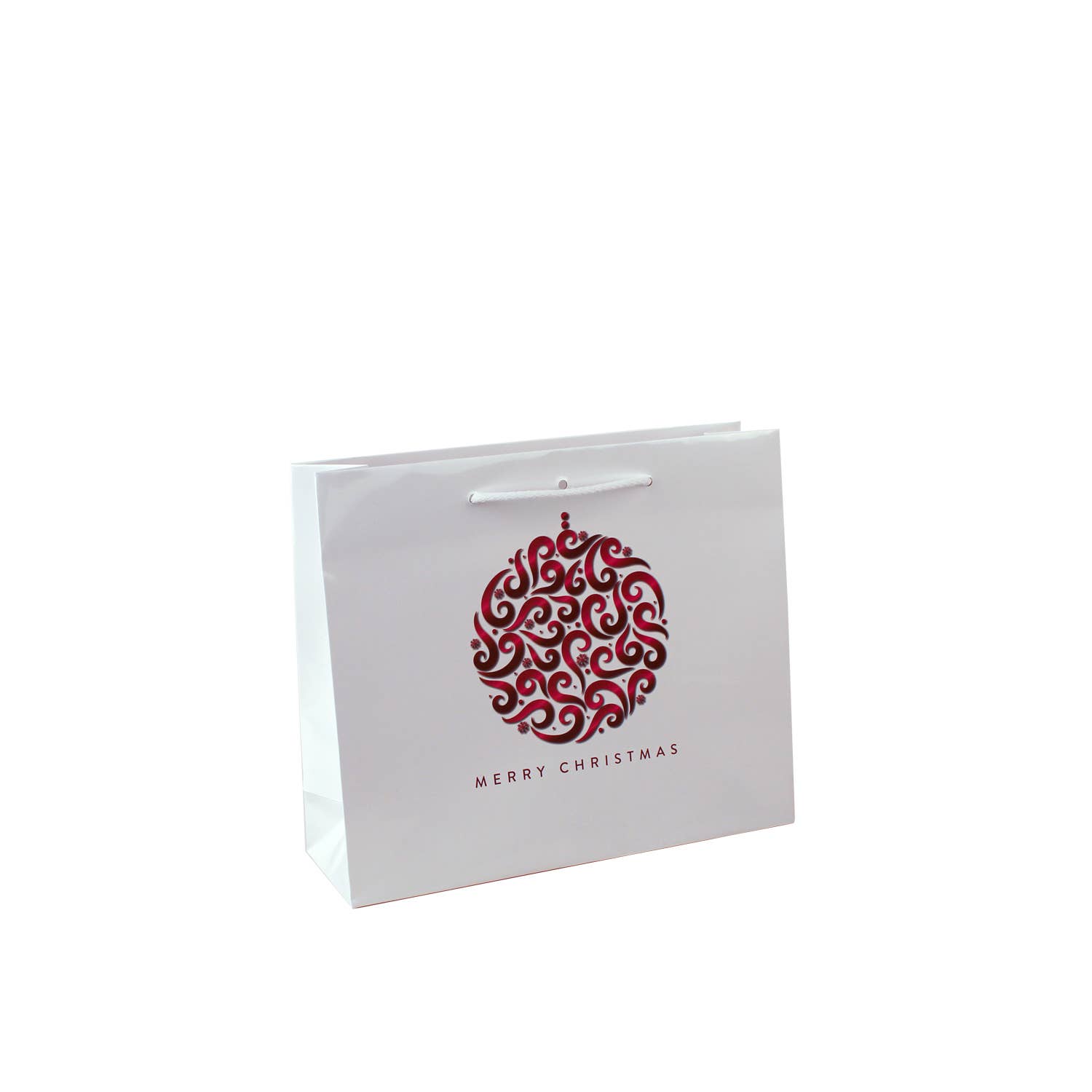 White Merry Christmas - Luxury Paper Bag 32+10x27 for wholesale on Faire1