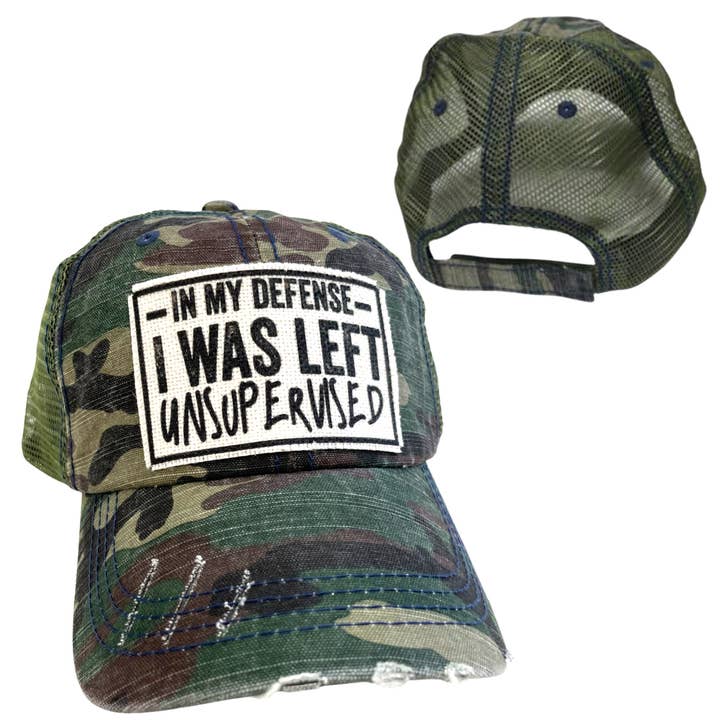 dkhandmade - Wholesale Trucker Hat - Unisex - I WAS LEFT UNSUPERVISED | UNISEX HAT | DISTRESSED