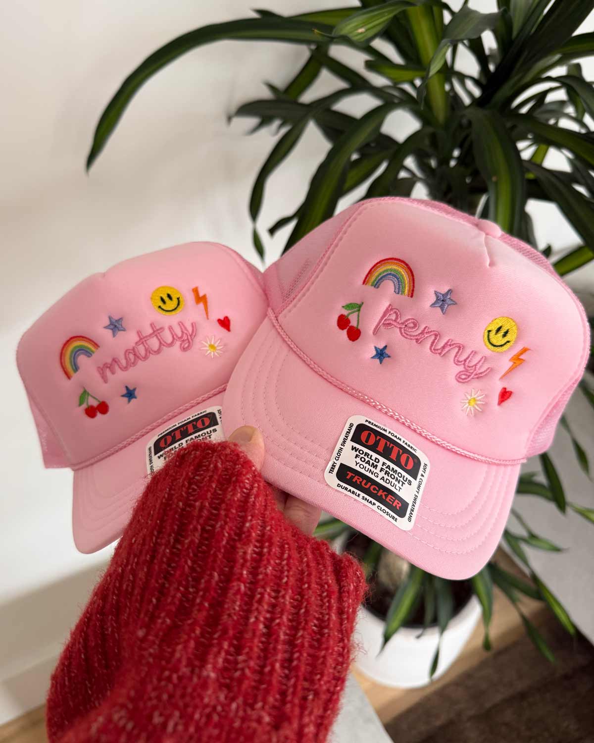 Sundrop - Vendita all'ingrosso Cappello - Bambini - Cappellino da camionista rosa personalizzato per bambini (Abbinamento Mama & Mini)