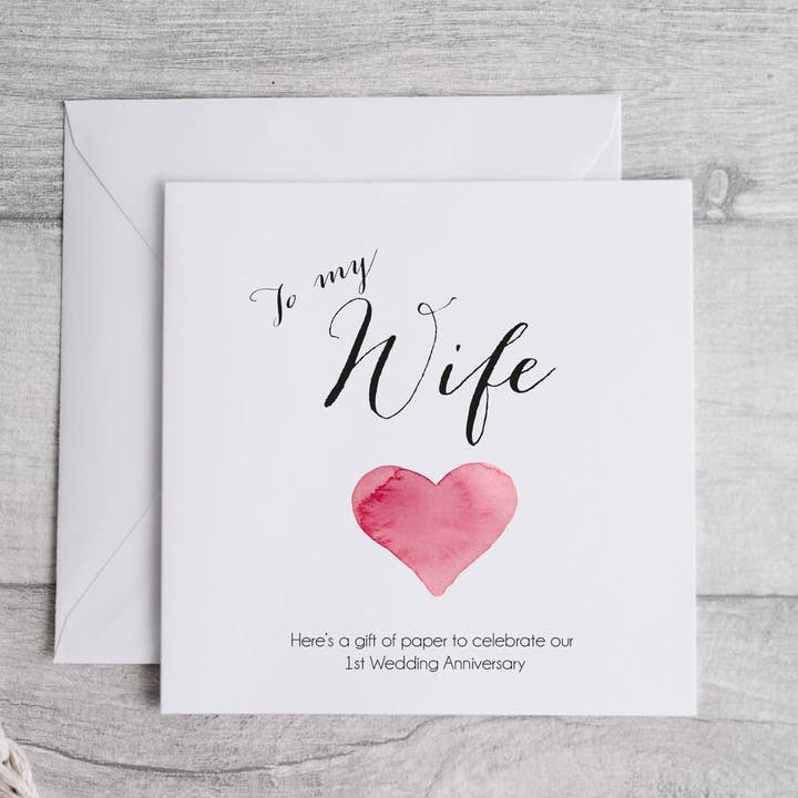 Bluesky's Creation – wholesale Anniversary card – Wife 1st Anniversary card