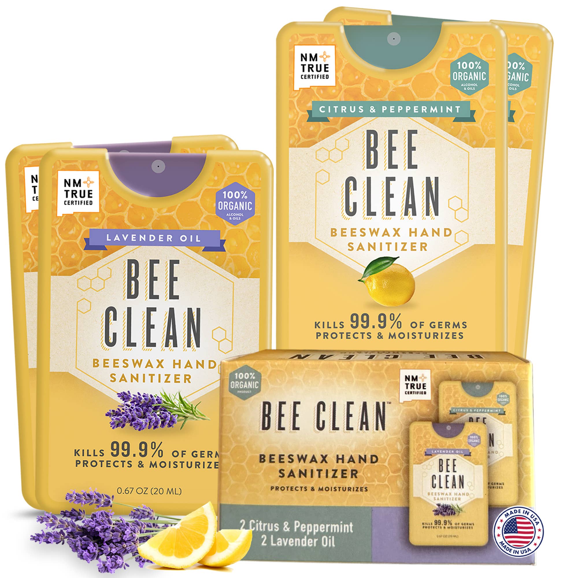 Bee Clean - Wholesale Hand Sanitizer - Bee Clean Organic Beeswax Hand Sanitizer-13 Combo 4 packs4
