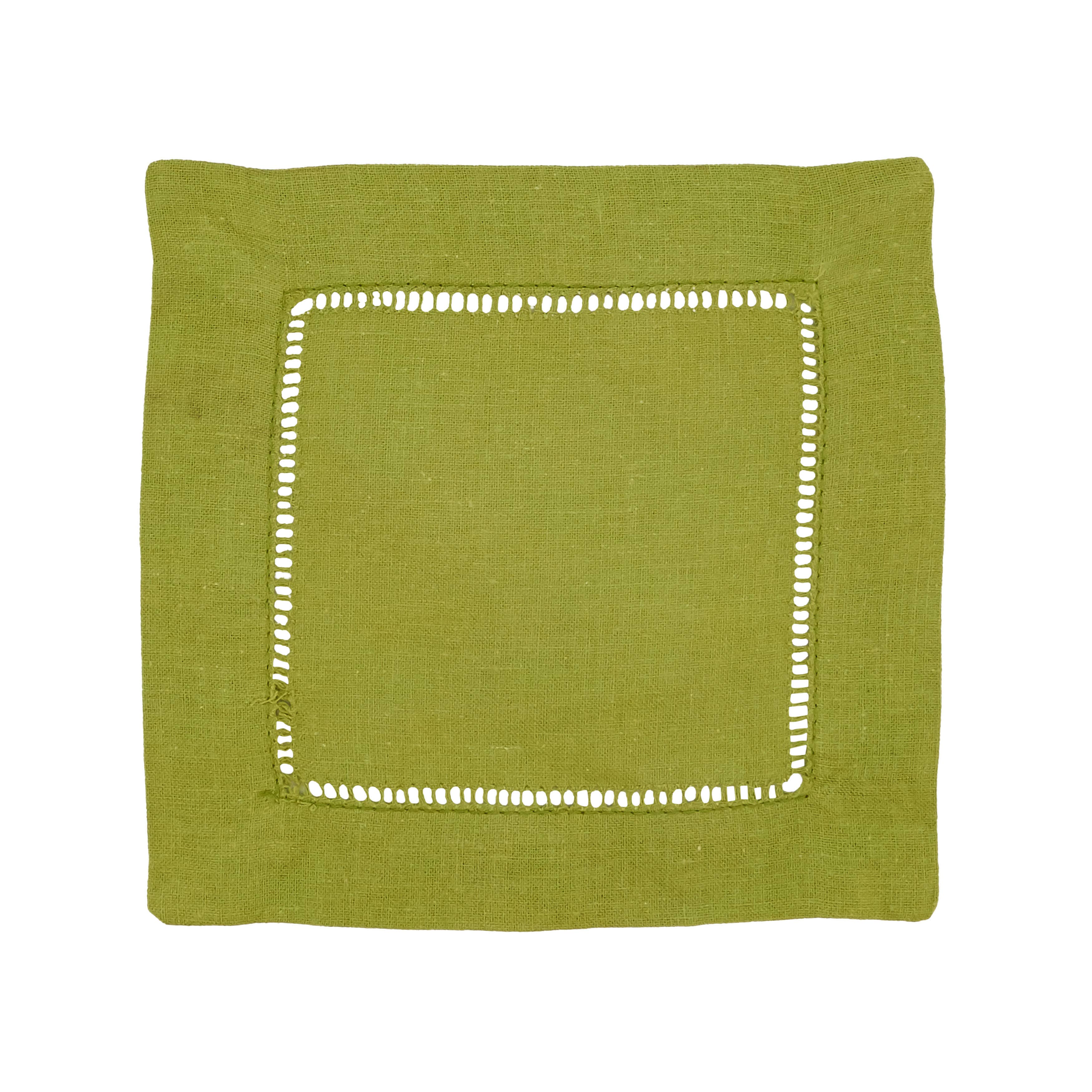 Saro Lifestyle - Wholesale Dinner & Cloth Napkin - Linen Blend Hemstitched Cocktail Napkin6