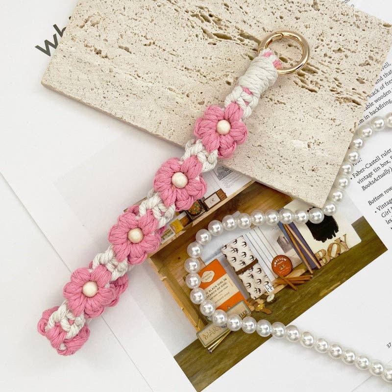 WEST AUSSIE SUPPLIES - Vente Porte-clés – femme - Porte-clés et lanière de téléphone en forme de fleur de marguerite au crochet9