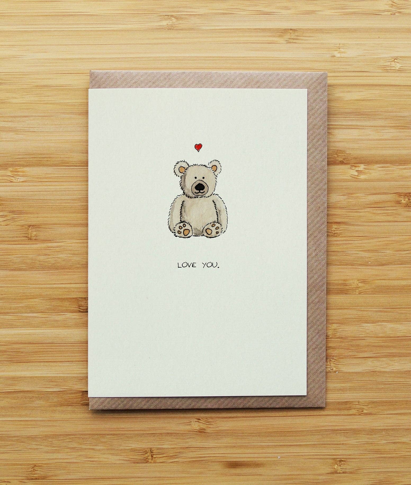 RossJDesigns - Wholesale Love Card - Love Teddy Bear Sitting Card - Cute - Valentines - Heart0