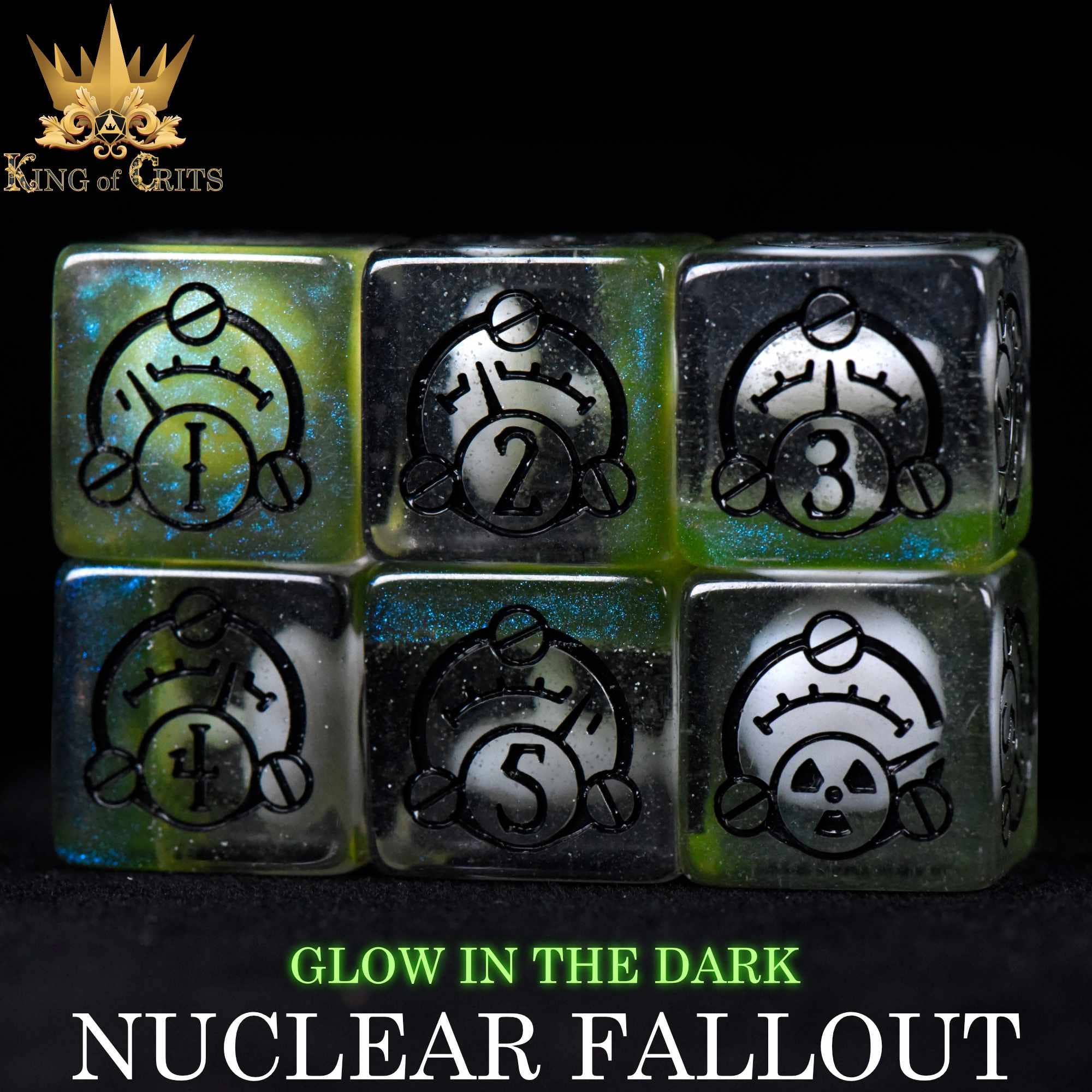 DNDDICE.COM - Wholesale Dice - Nuclear Fallout - 11 Dice Set (Glow)5