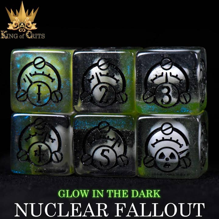 DNDDICE.COM - Wholesale Dice - Nuclear Fallout - 11 Dice Set (Glow)5