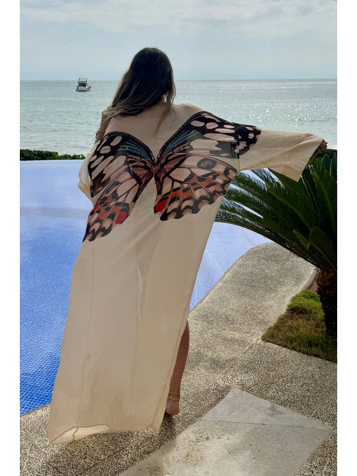 Metamorphosis Vanilla Silk Road Kimono for wholesale on Faire2