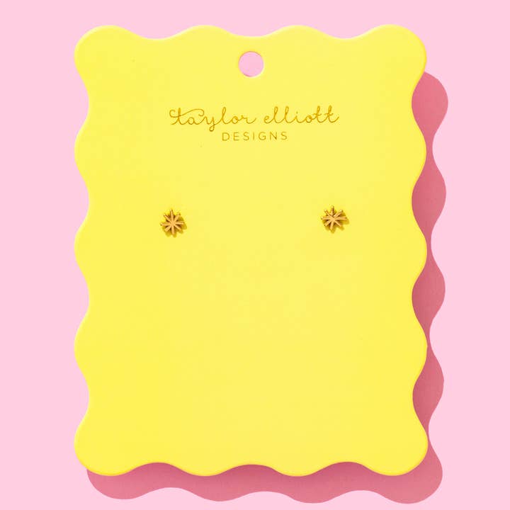 Pendientes de botón - Estrellas chapadas en oro - Scout para venta al por mayor de Taylor Elliott Designs
