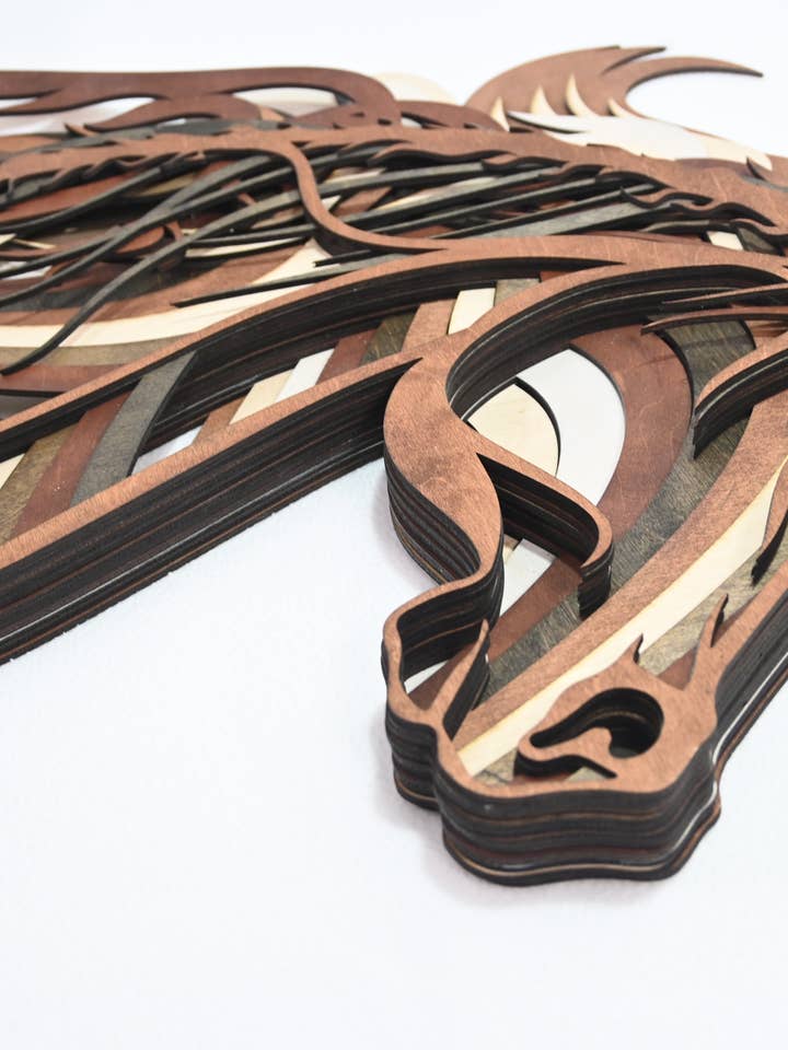 Horse Stallion Multilayer Wood Wall Art, Mandala for wholesale by Spencer's Custom Wood