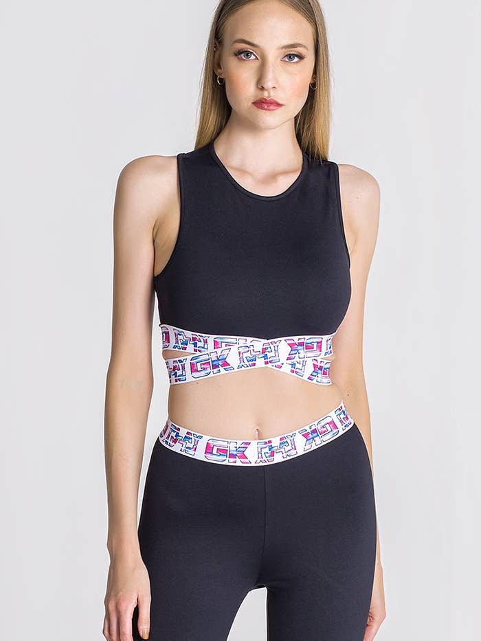 Schwarzes GK Play Crop-Top für den Großhandel von Gianni Kavanagh