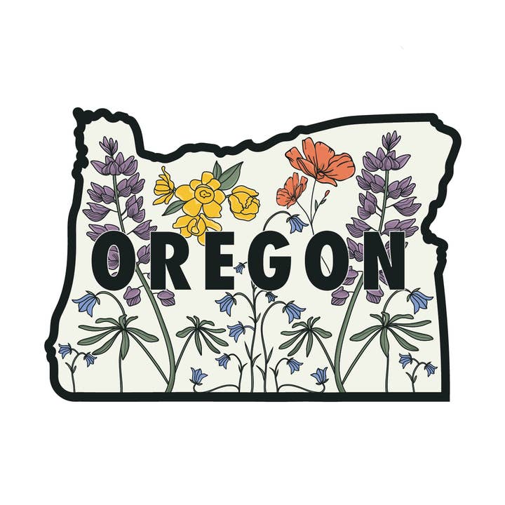 State Florals Oregon - Vinyl klistermærke for engroshandel hos Graphic Heart