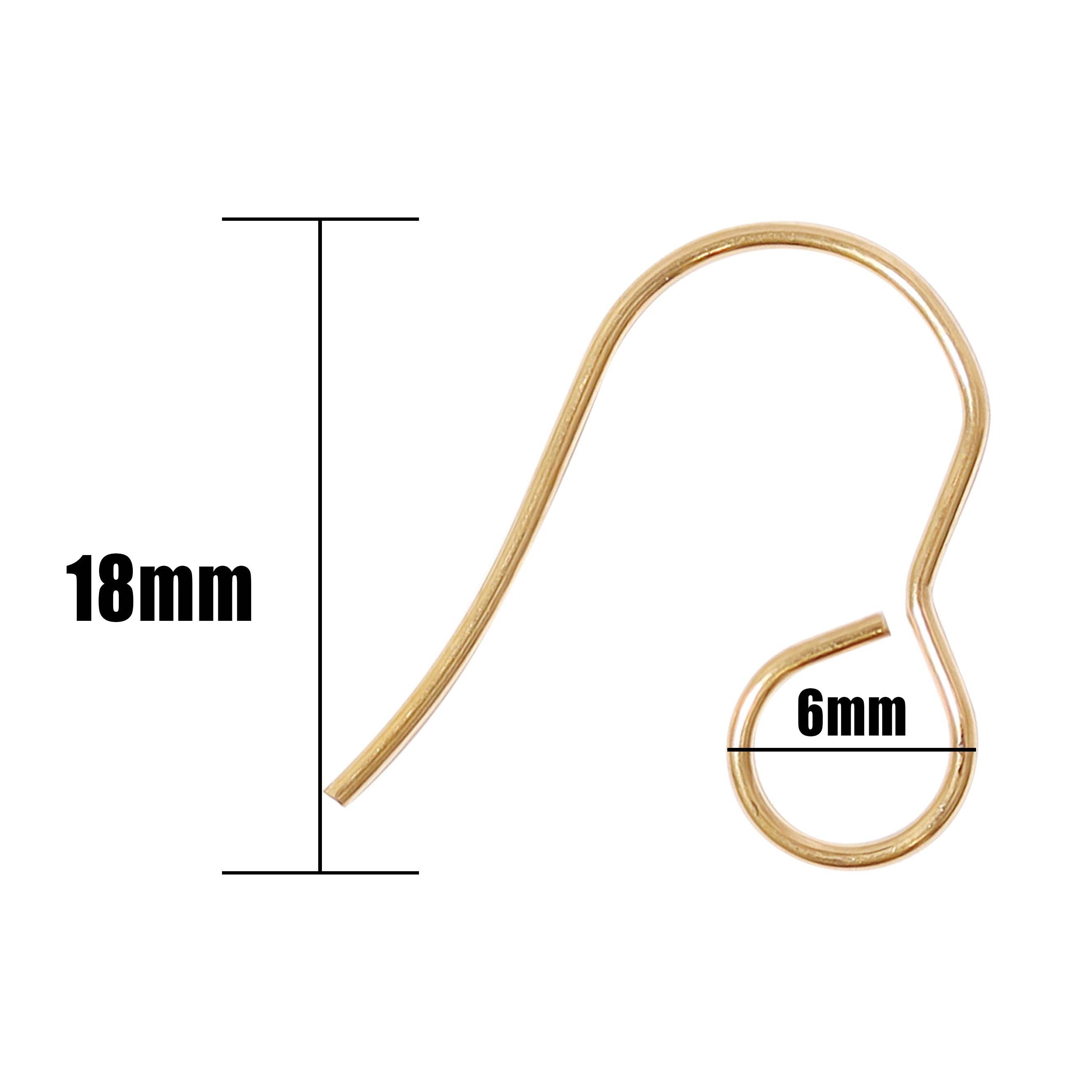 WJW - Wholesale Hoop Earrings - 20pc 18K Gold PVD Stainless Steel Wire Earring Hooks2