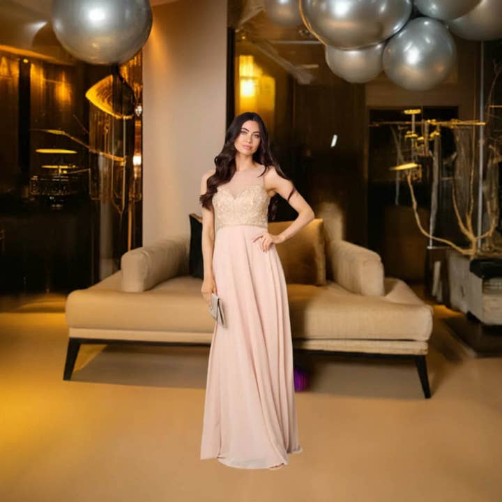 Embroidered maxi dress for wholesale by C'est Elle