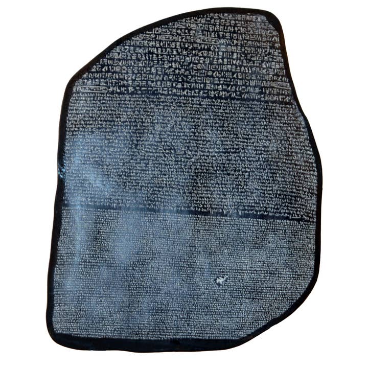 Discoveries, Inc. - Venta al por mayor Artículo decorativo de mesa - Pisapapeles Piedra Rosetta - 4" - Hecho en Egipto