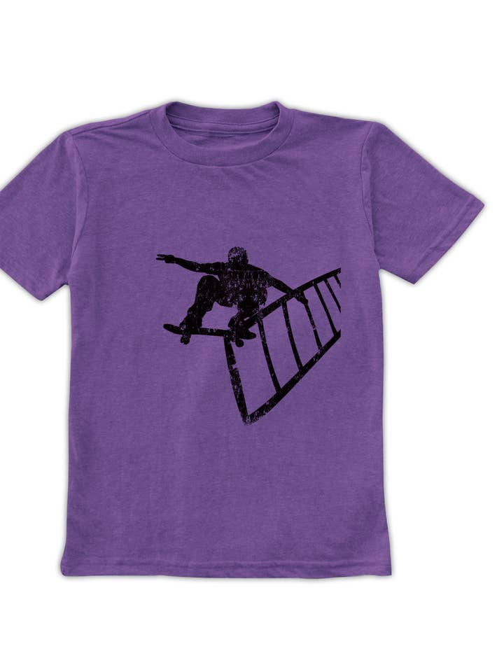 Heather purple skater t-shirt for wholesale by Urban Smalls