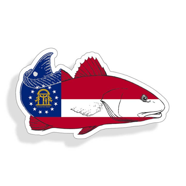 Georgia Redfish Red Fish Sticker for wholesale by Real Sticky