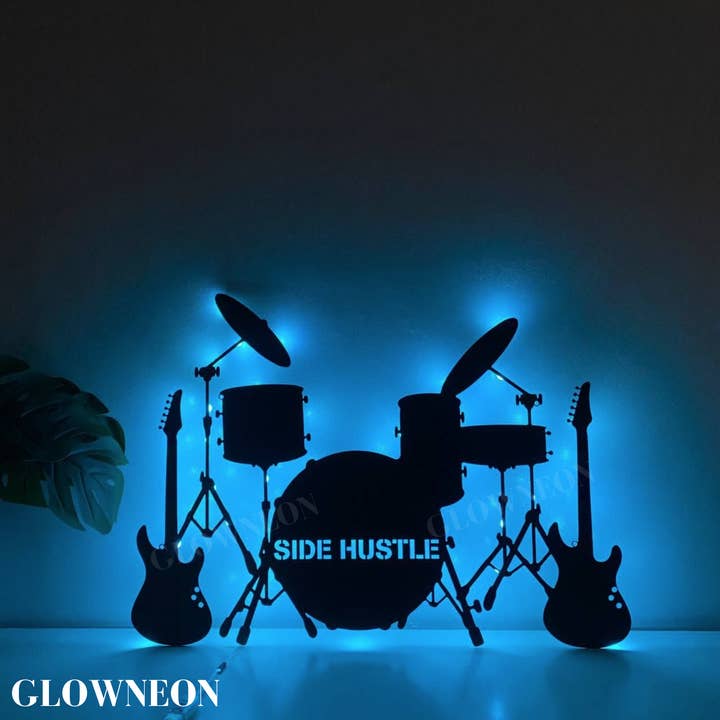 Glow Neon - Wholesale Neon Sign - Custom Drum Kit Metal Sign, Drum Music Band Studio Wall Art1